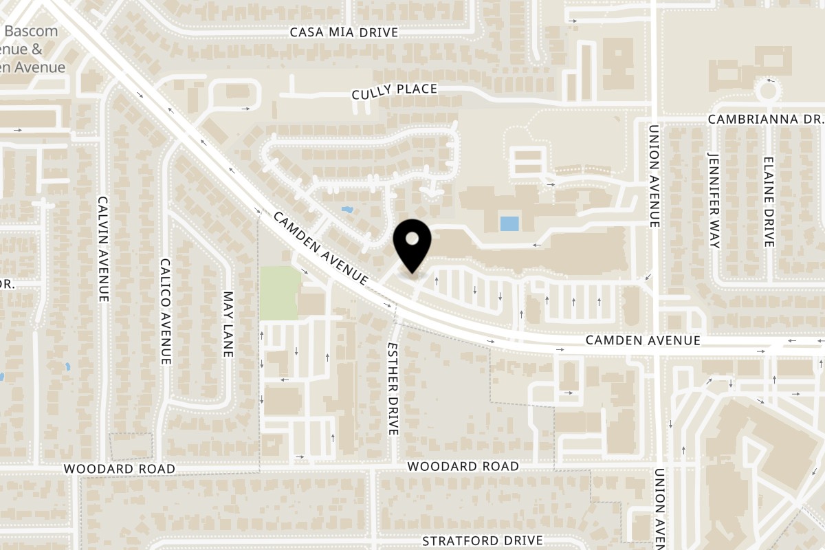 Map showing the location of Al Castello Ristorante Italiano on 2083 Camden Ave in San Jose